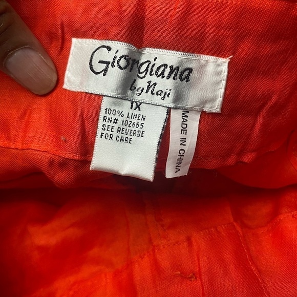 Georgiana by Naji Ref 100% Linen Capri  Pants plus size 1X W/Belt
NWT - Picture 5 of 9